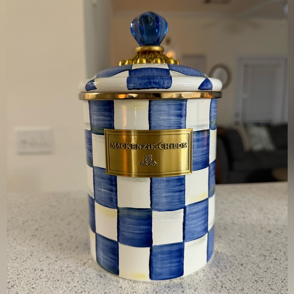 Mackenzie-Childs Royal Check Medium Canister